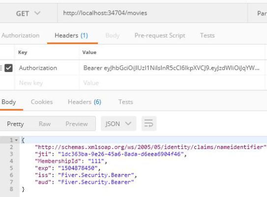 ASP.NET Core 2.0 Bearer Authentication